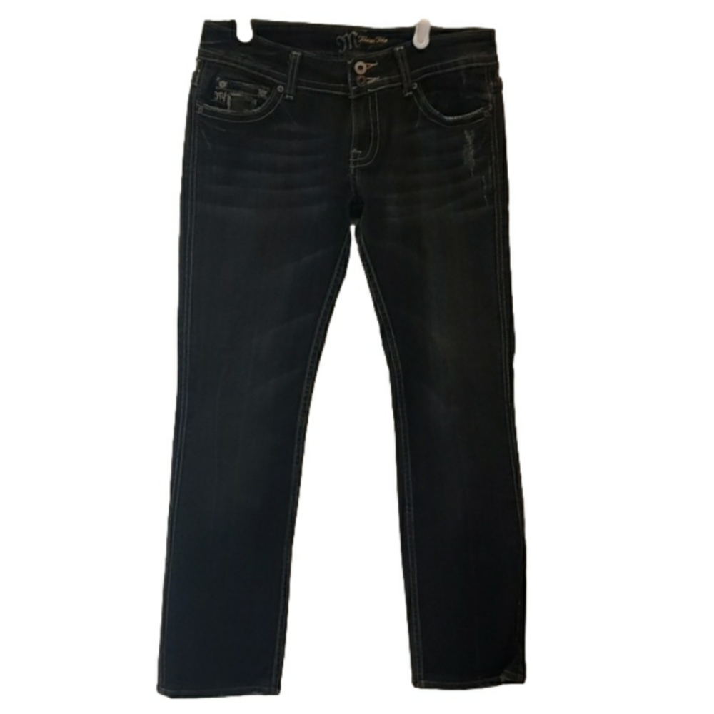 Miss Me Jeans Womens Size 28 Dark Blue Camoflauge pockets